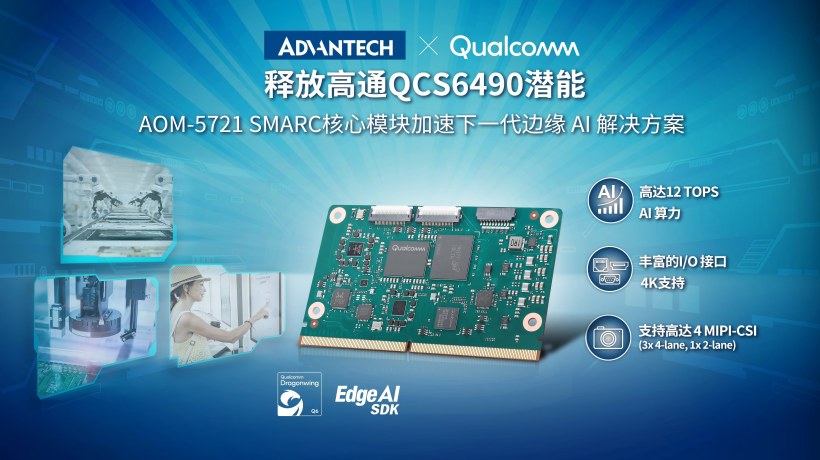 释放高通 QCS6490 研华AOM-5721核心模块打开边缘AI新视界